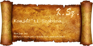 Komjáti Szabina névjegykártya