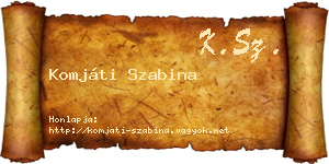 Komjáti Szabina névjegykártya